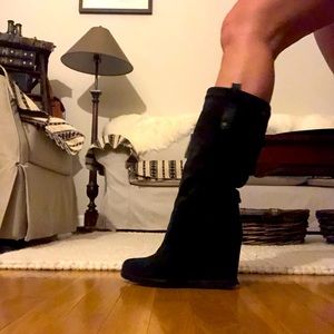 Knee high shearling Ugg boots .15 inches tall, 3.5 wedge heel